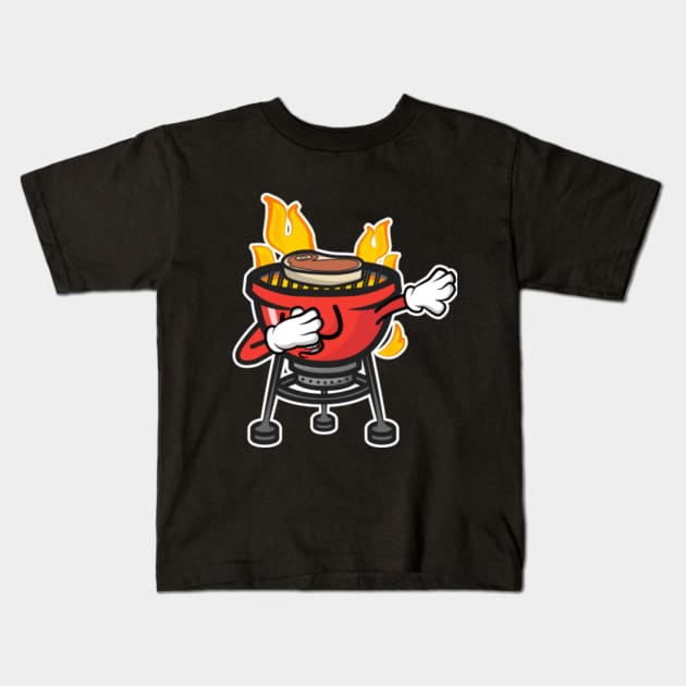 Dabbing BBQ Grill Kids T-Shirt by LetsBeginDesigns